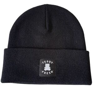 Teddy Fresh Heavy Gauge Beanie Black Logo‎ Patch